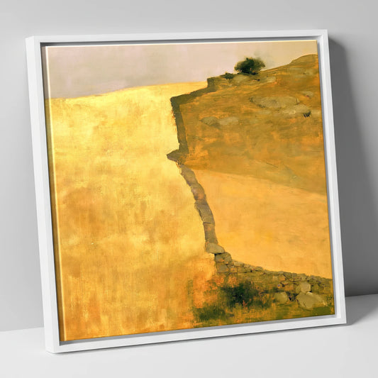 Golden Valley Drystone Wall lake district valley canvas wall art in white frame