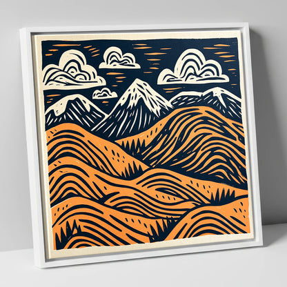 Terracotta Fells Summit View lake district fell canvas wall art in white frame