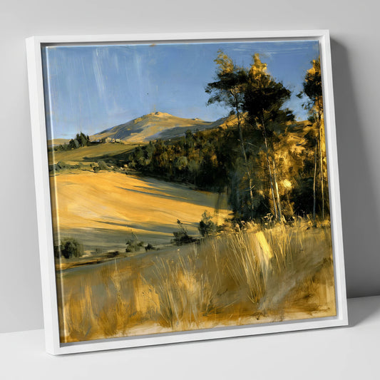 Late Sun on the Fellside lake district sky canvas wall art in white frame