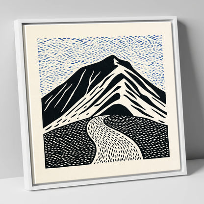 Blencathra Beneath a Rhythmic Sky lake district fell canvas wall art in white frame