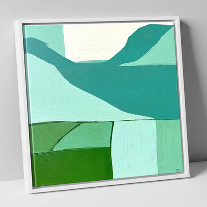 Abstract Scafell Pike Above Wastwater lake district fell canvas wall art in white frame