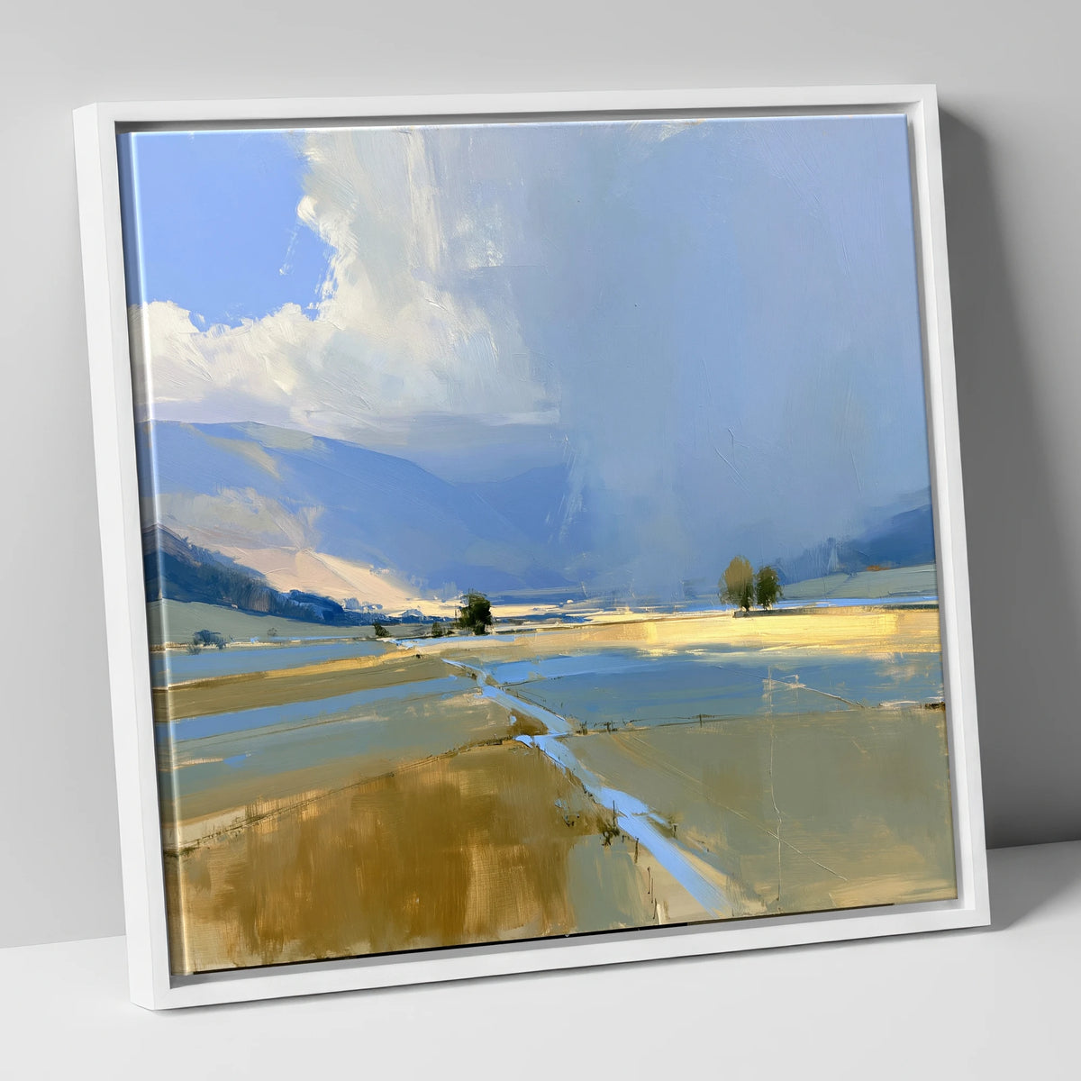Storm Clouds Over Valley Fells lake district sky canvas wall art in white frame