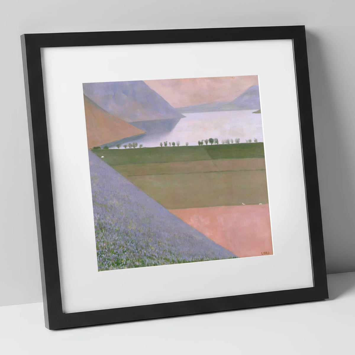 Rannerdale Fellside Over Crummock Water lake district lake art print in black frame