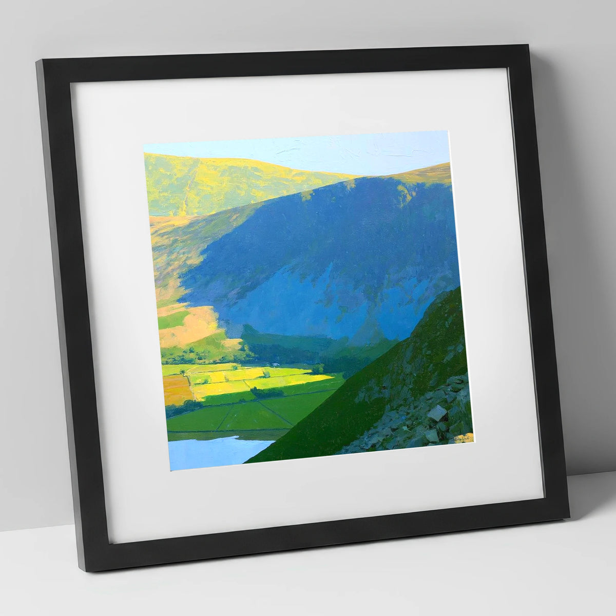 Arthur's Pike Sweeping Ridge Shadow lake district fell art print in black frame