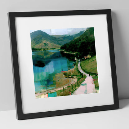 Vivid Teal Buttermere Path buttermere wall art art print in black frame