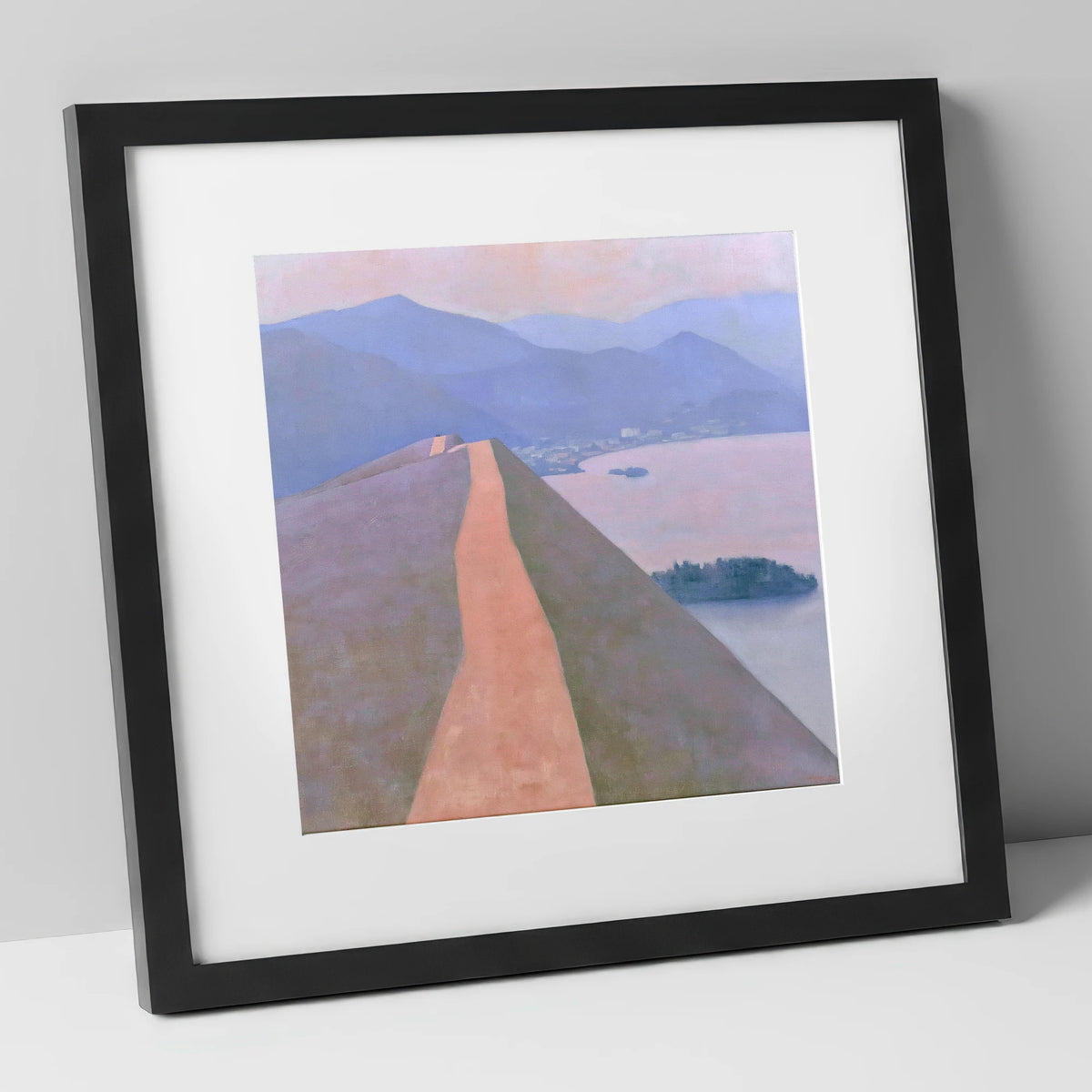 Cat Bells Path Above Derwentwater lake district fell art print in black frame