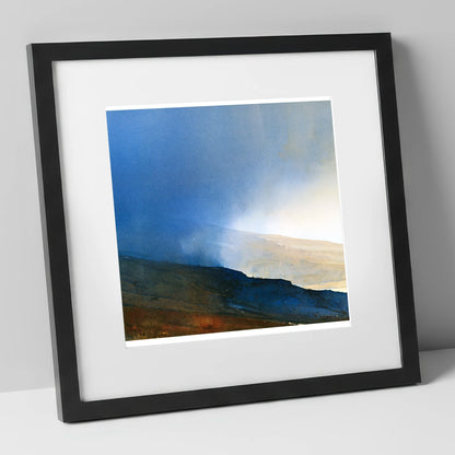 Indigo Clouds Over Rolling Fells lake district fell art print in black frame