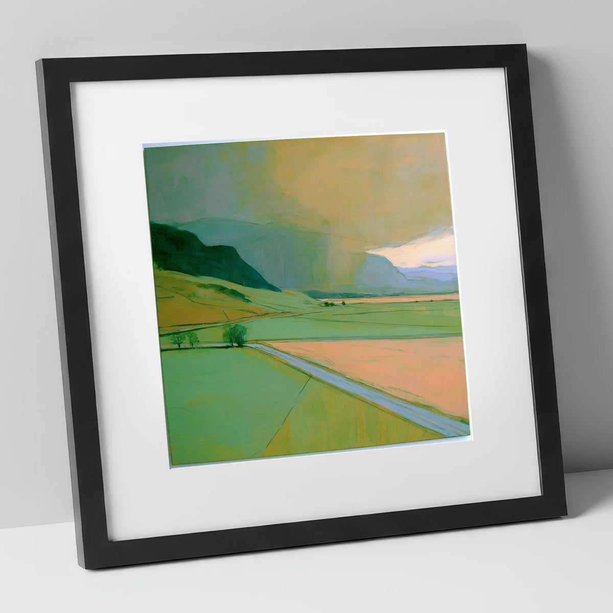 Golden Storm Clouds Over The Fells lake district sky art print in black frame
