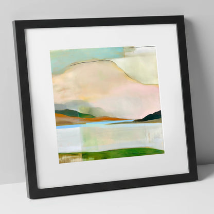 Contemporary Fells Under Storm Clouds lake district sky art print in black frame