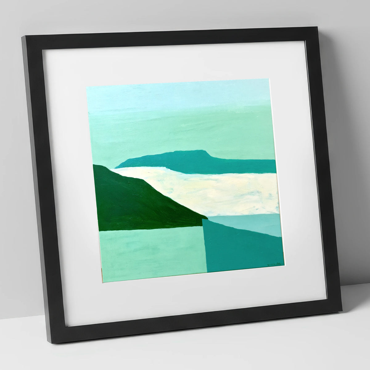 Modern Helvellyn Cloud Inversion lake district sky art print in black frame