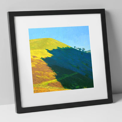 Sunlight and Shadow on Fellbarrow lake district fell art print in black frame
