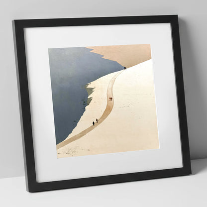 Fell Walkers on the High Ridge Path lake district walking art print in black frame