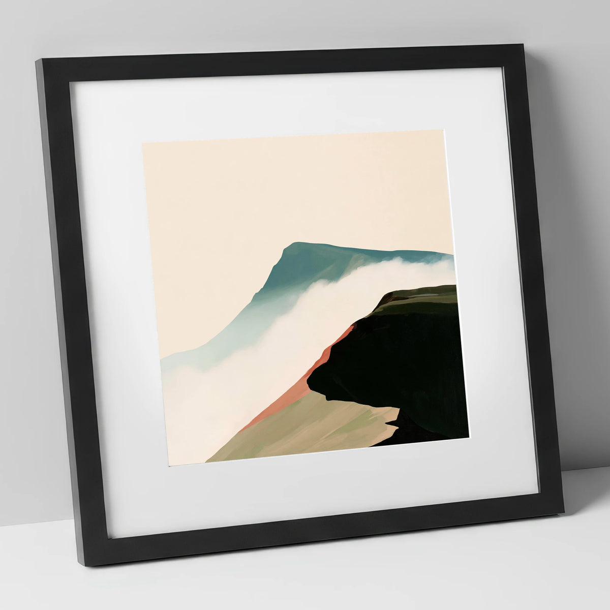 Mountain Ridge Above the Mist lake district fell art print in black frame