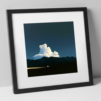 Storm Clouds Over Dark Fells lake district sky art print in black frame