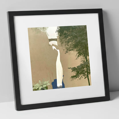 Aira Force Gorge and Bridge lake district waterfall art print in black frame