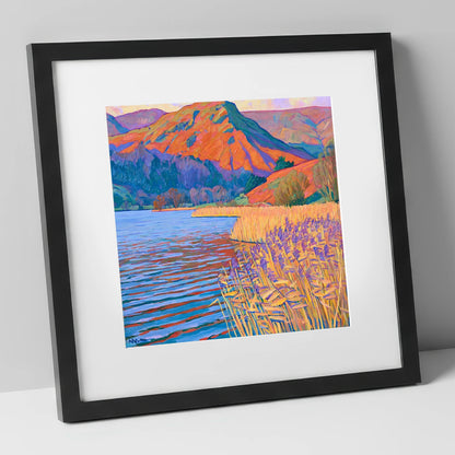 Golden Reeds at Grasmere grasmere wall art art print in black frame