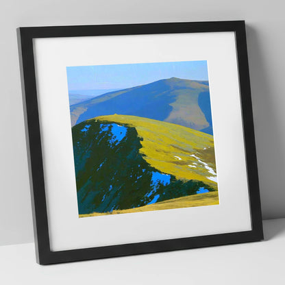 Sunlight and Shadow on Hart Side lake district fell art print in black frame