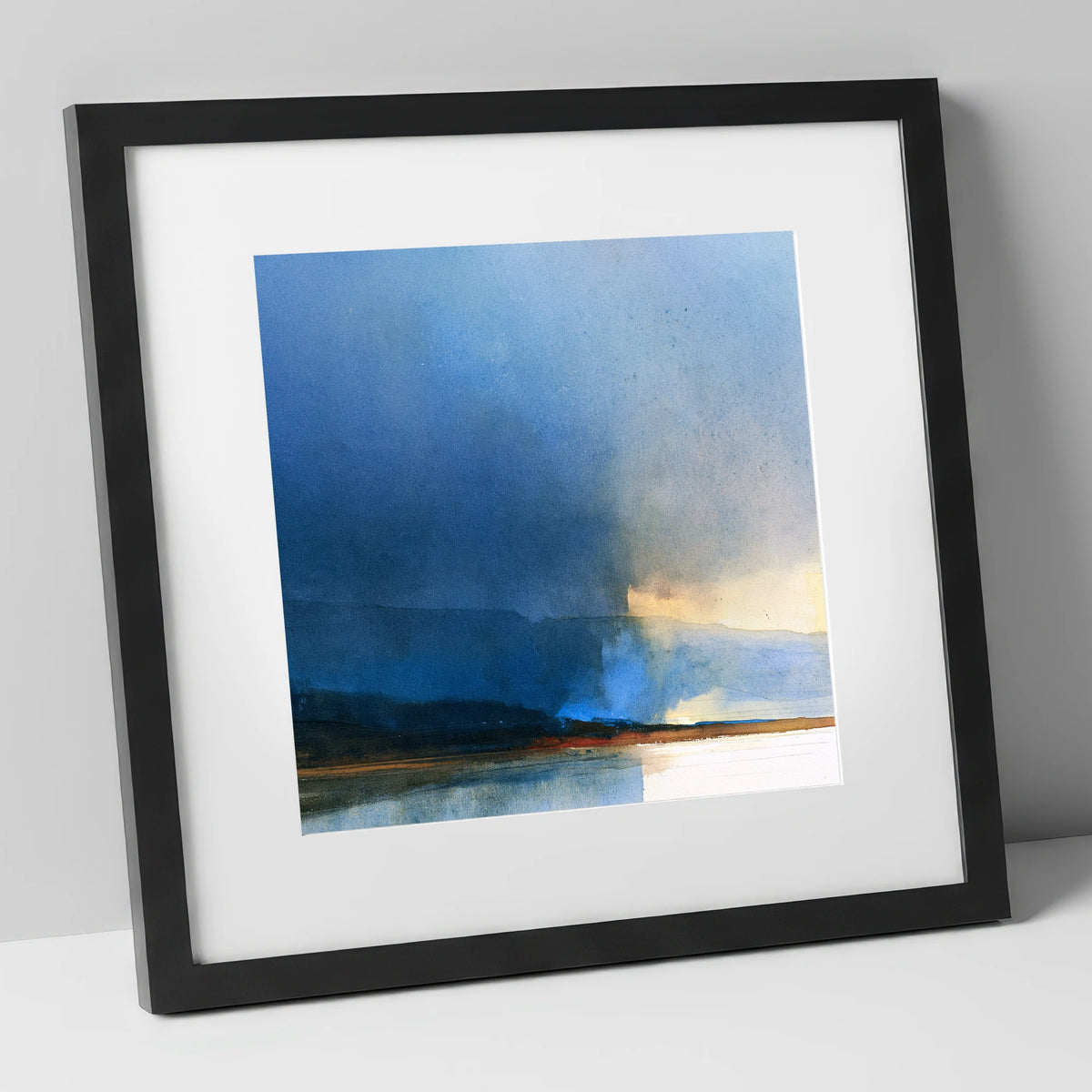 Indigo Storm Over the Fells lake district sky art print in black frame