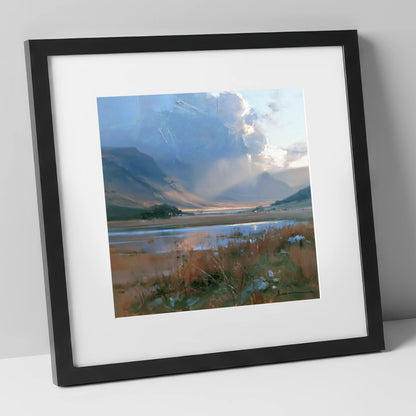 Breaking Storm Over The Fells lake district sky art print in black frame