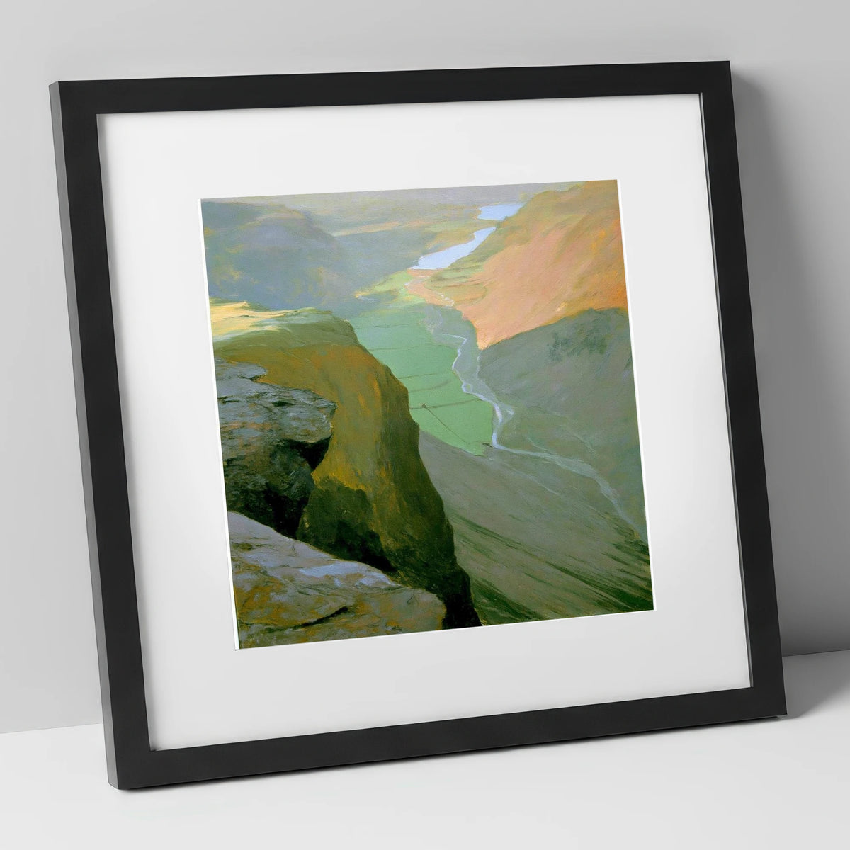 Great Gable High Valley View lake district fell art print in black frame