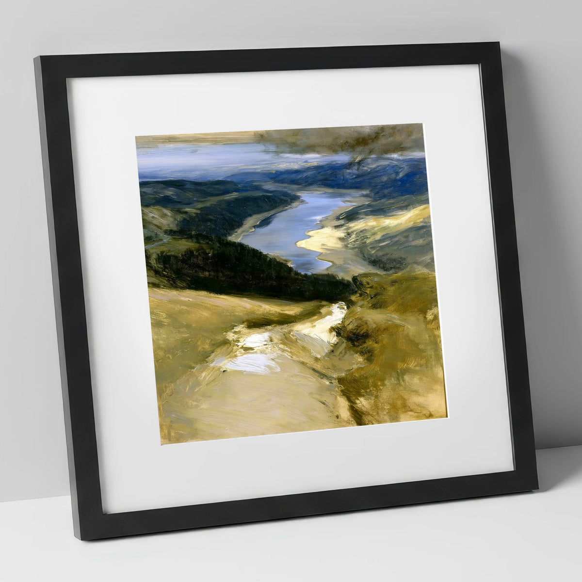 Thirlmere From The Helvellyn Path lake district lake art print in black frame