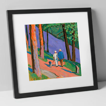 Vivid Dog Walkers Aira Force gifts for dog walkers art print in black frame