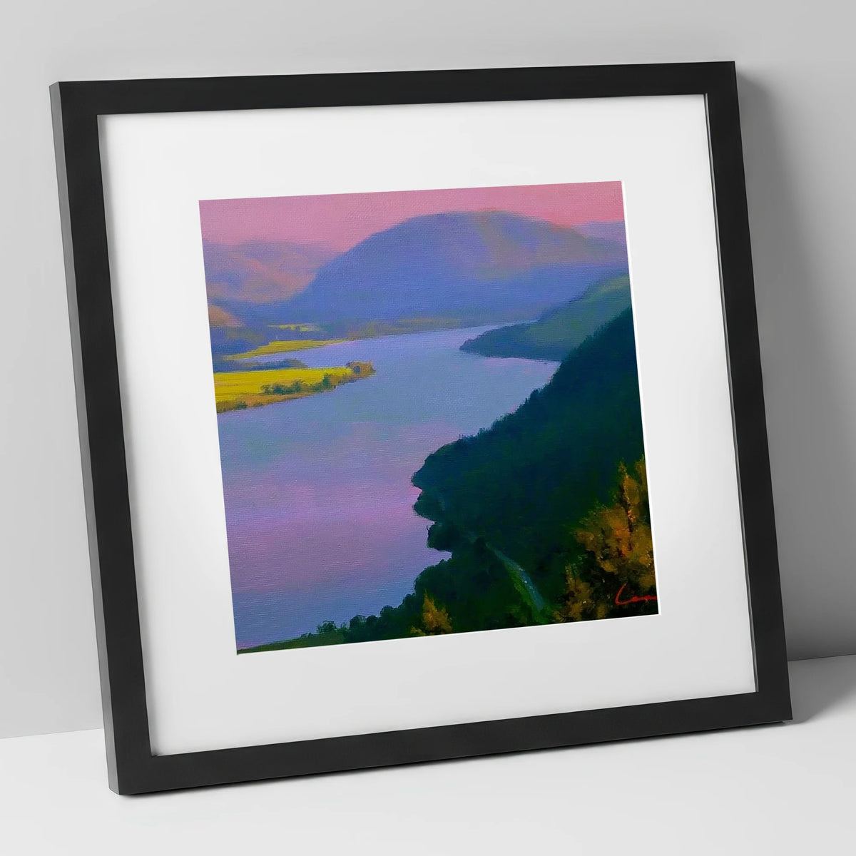 Vibrant Evening Over Bassenthwaite Lake lake district lake art print in black frame