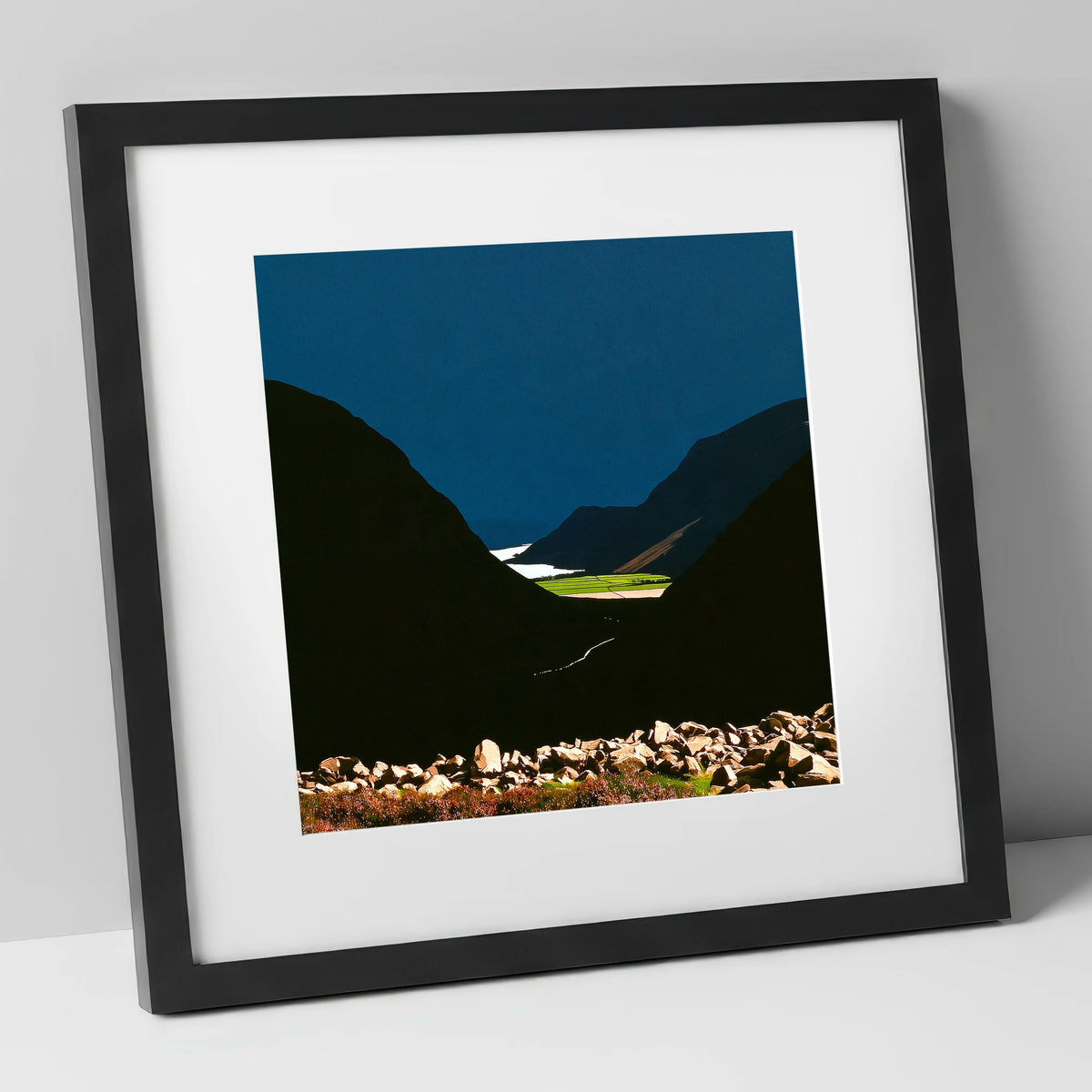 Haystacks Fell Dramatic Silhouette lake district fell art print in black frame