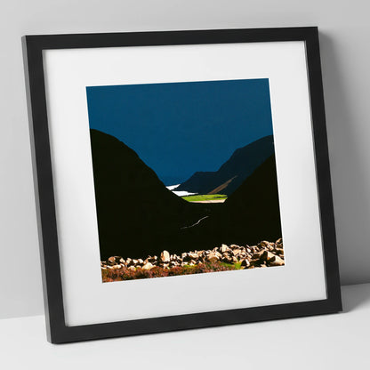 Haystacks Fell Dramatic Silhouette lake district fell art print in black frame