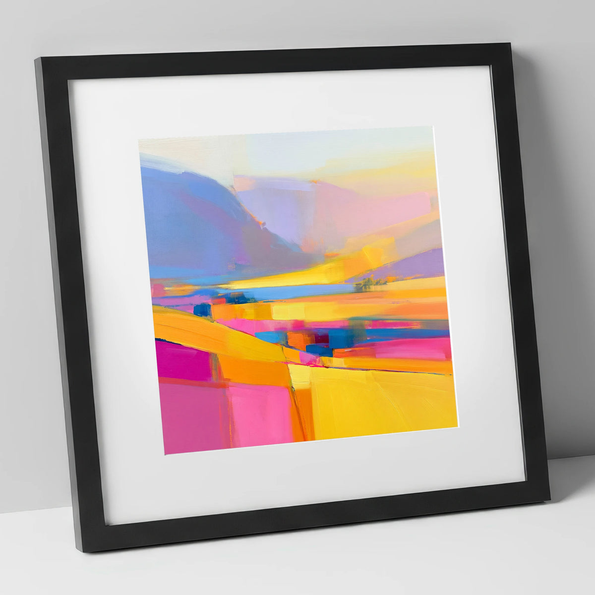 Vivid Lake District Dale Fields lake district valley art print in black frame