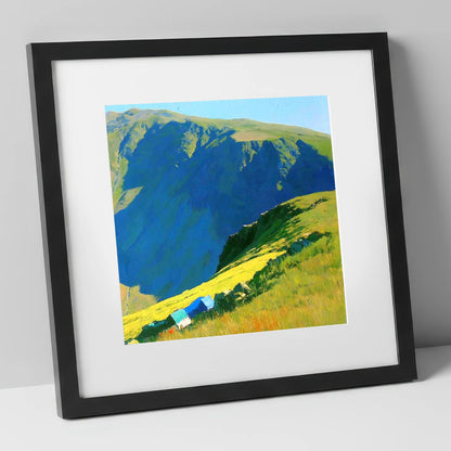 Summer Shadows at Dove Crag lake district fell art print in black frame