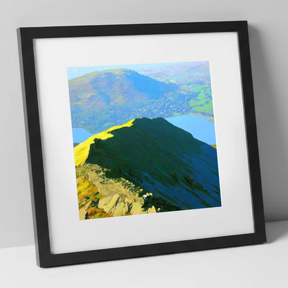 Vibrant Light on Low Pike lake district fell art print in black frame