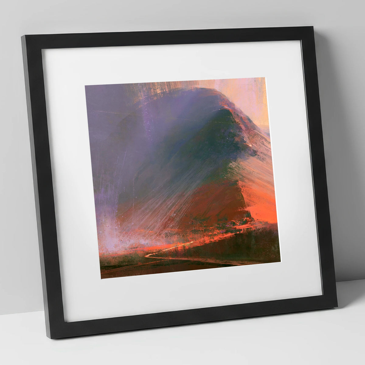 Great Gable In Russet And Indigo lake district fell art print in black frame