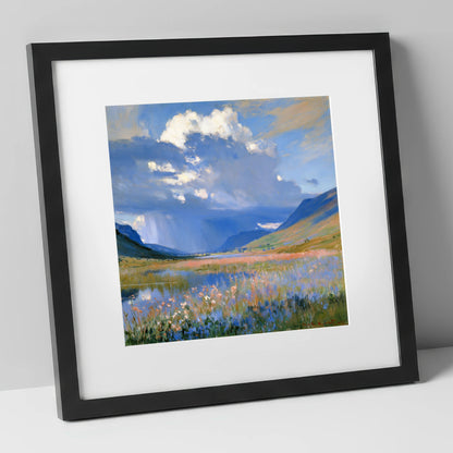 Passing Storm Over the Fells lake district sky art print in black frame