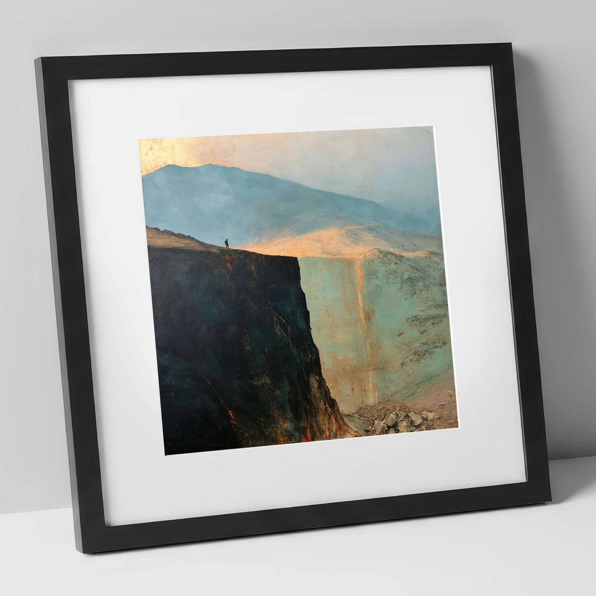 Blencathra Escarpment in Golden Light lake district fell art print in black frame