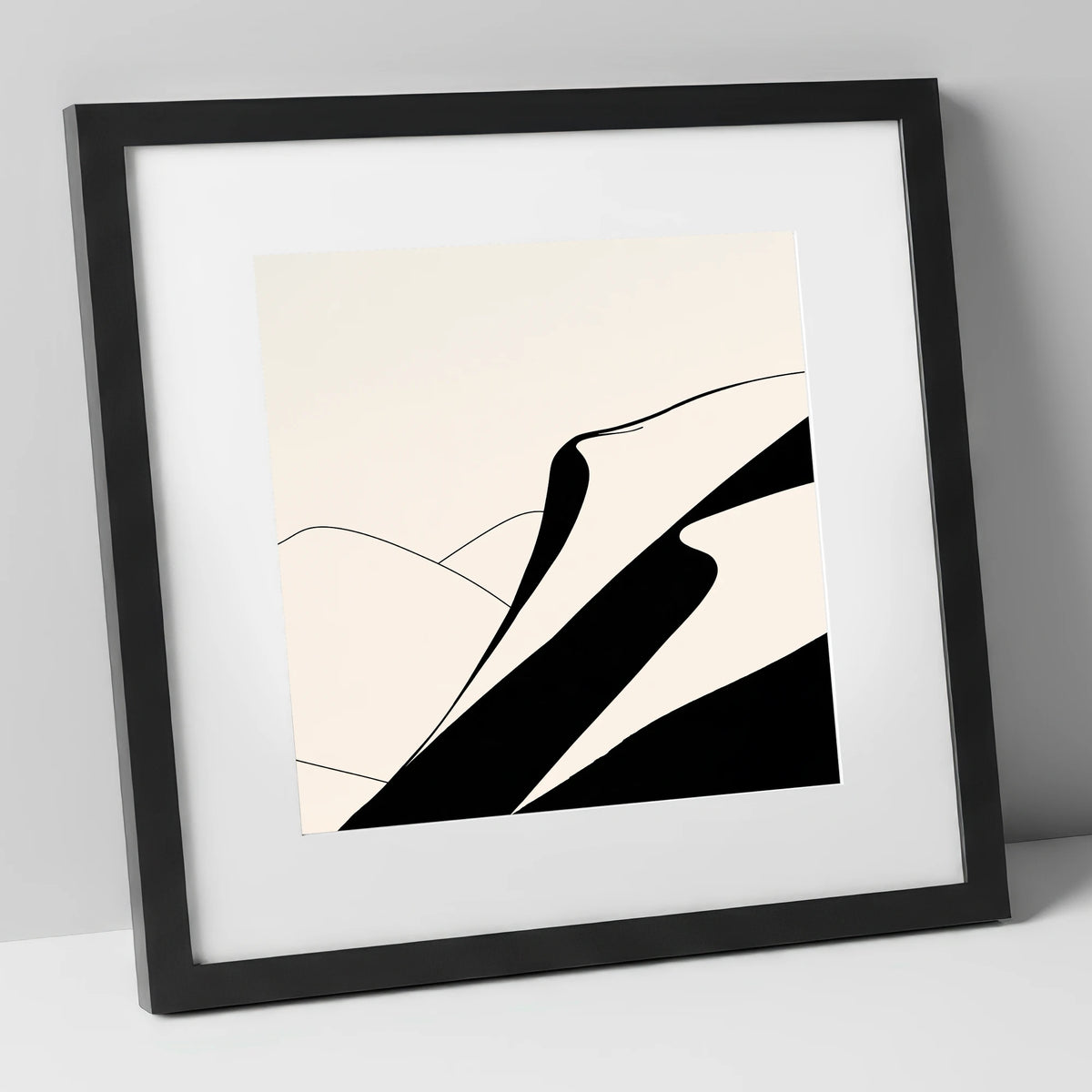 Abstract Evening Shadows on Fells lake district sky art print in black frame