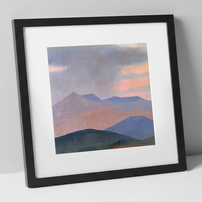 Storm Clouds Over Pastel Fells lake district sky art print in black frame