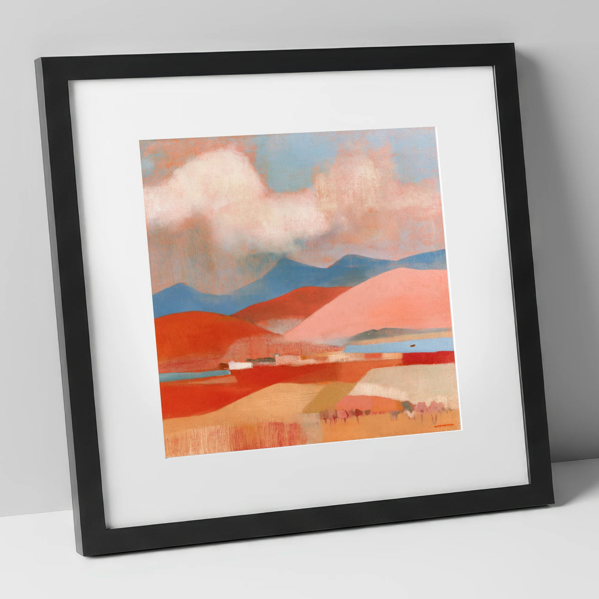 Storm Clouds Over Terracotta Fells lake district sky art print in black frame
