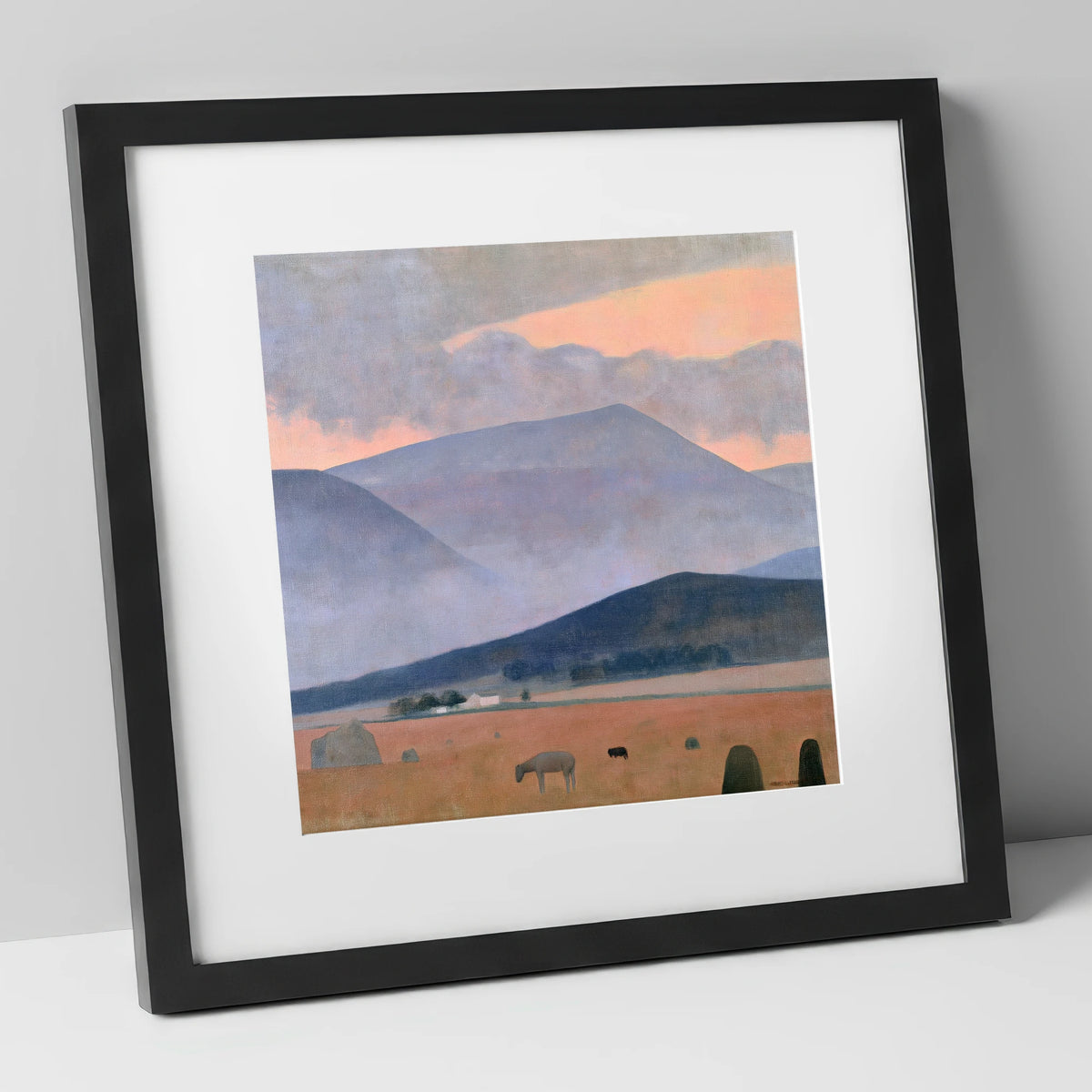 Pastel Storm Over the Fells lake district sky art print in black frame