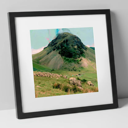Great Gable Vibrant Summit lake district fell art print in black frame