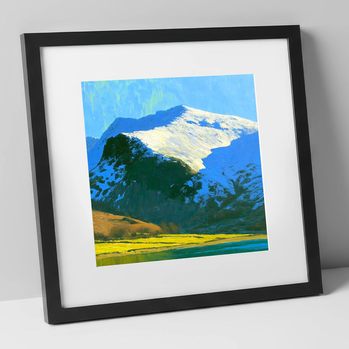 Winter Sunlight on Watson's Dodd lake district fell art print in black frame