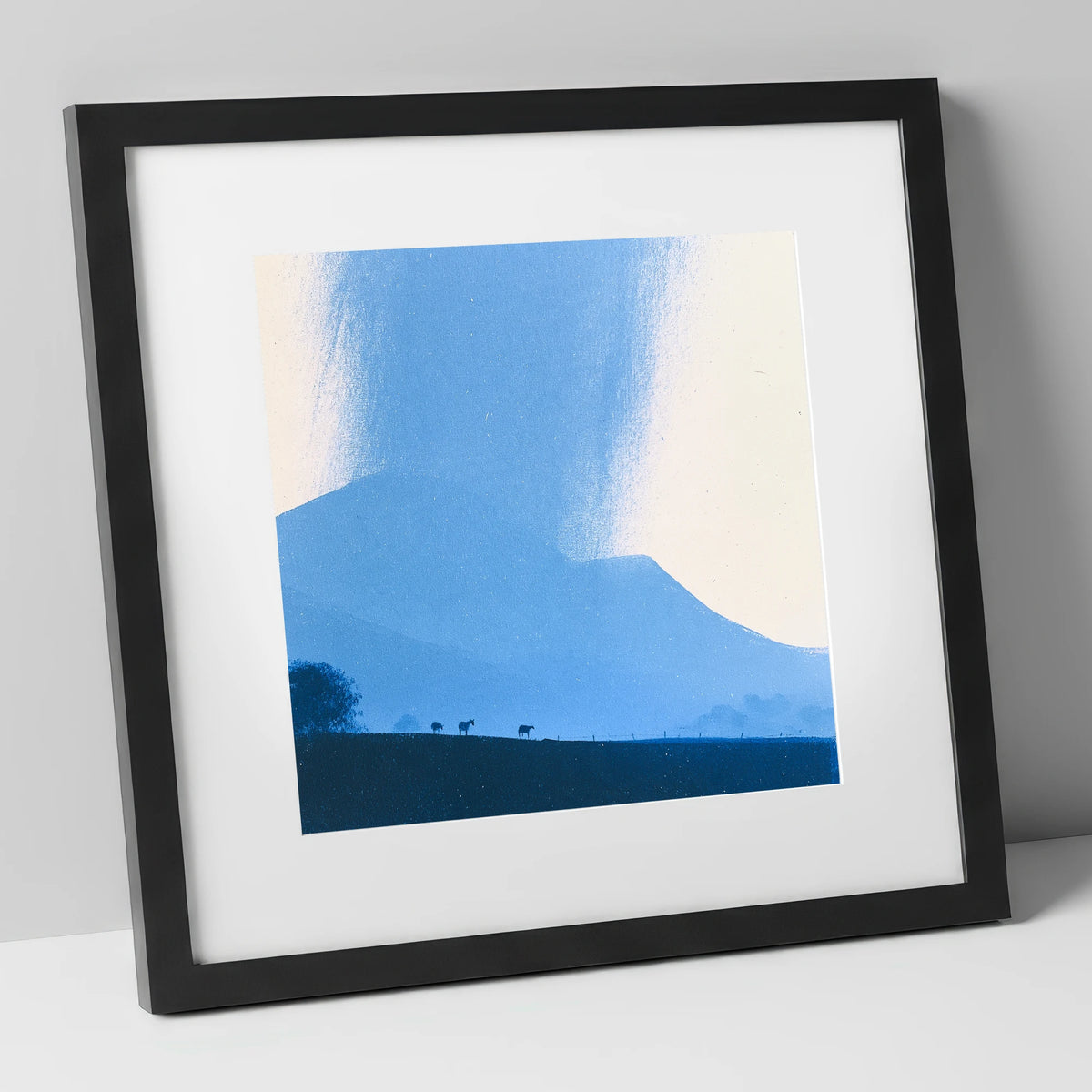 Storm Clouds Over Blue Fells lake district sky art print in black frame