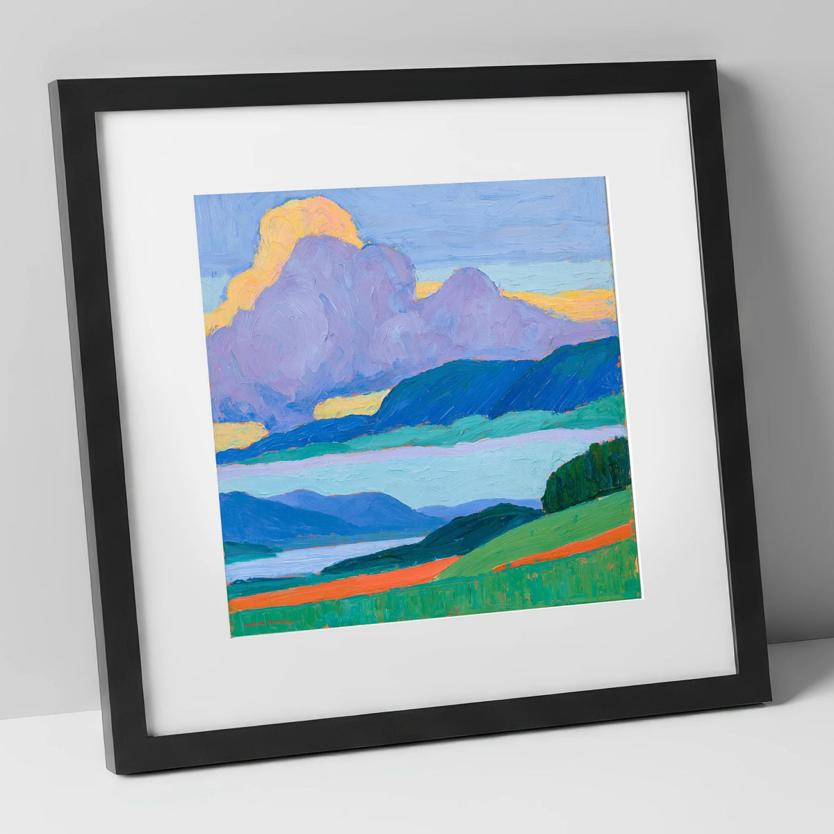 Violet Storm Clouds Over Fells lake district sky art print in black frame