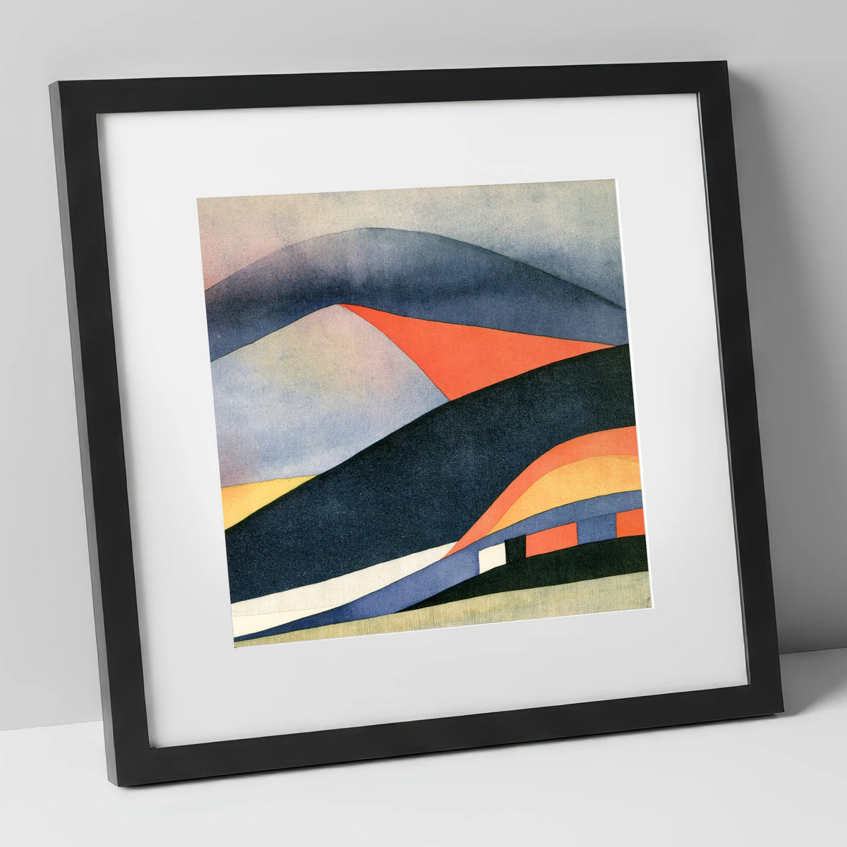 Bold Indigo Fells Under Cloud lake district fell art print in black frame