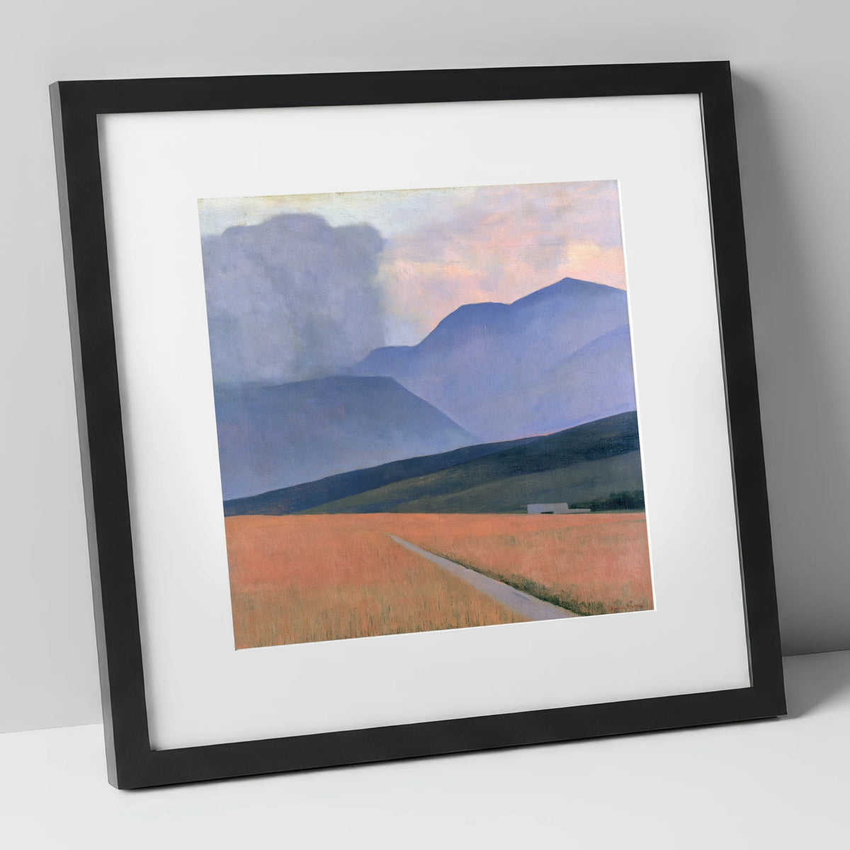 Storm Clouds Over Lavender Fells lake district sky art print in black frame