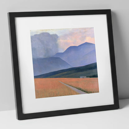 Storm Clouds Over Lavender Fells lake district sky art print in black frame