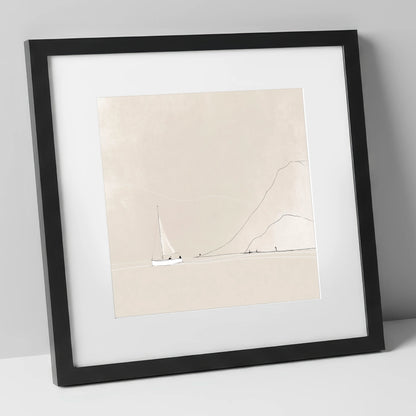 Breezy Sailing Beneath the Fells lake district walking art print in black frame