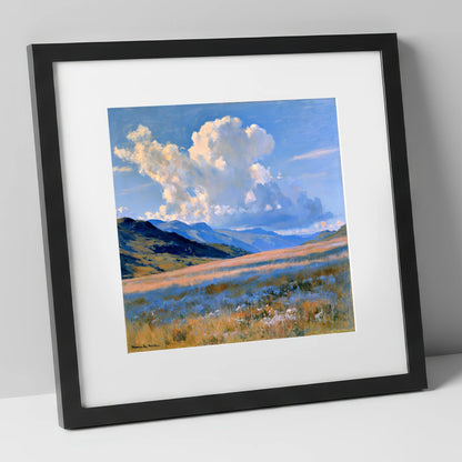 Towering Cloud Over Rolling Fells lake district fell art print in black frame