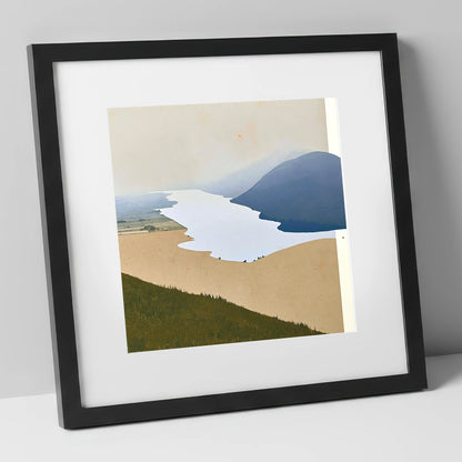 Bassenthwaite Lake and Slate Fells lake district lake art print in black frame