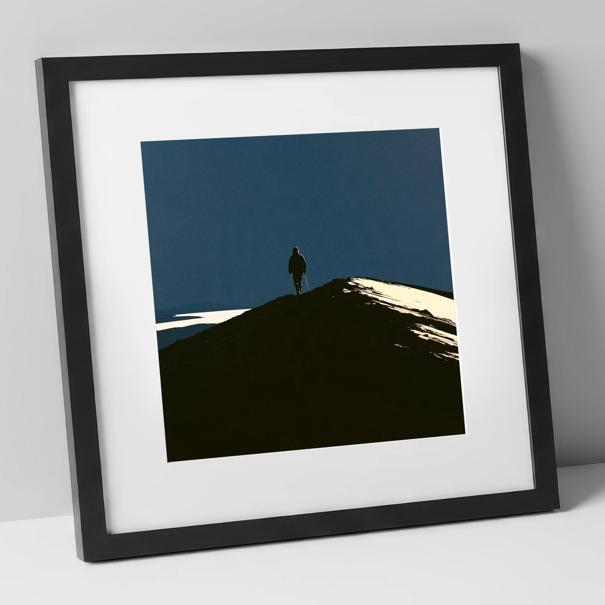 Twilight Silhouette on Skiddaw Ridge lake district fell art print in black frame